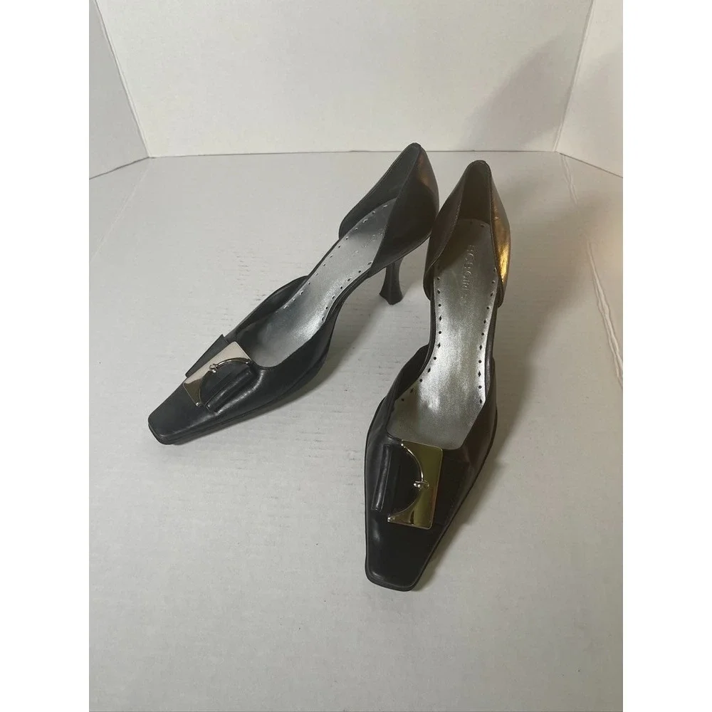 Ladies BCBGirls Black Buckle Pump Size 8B